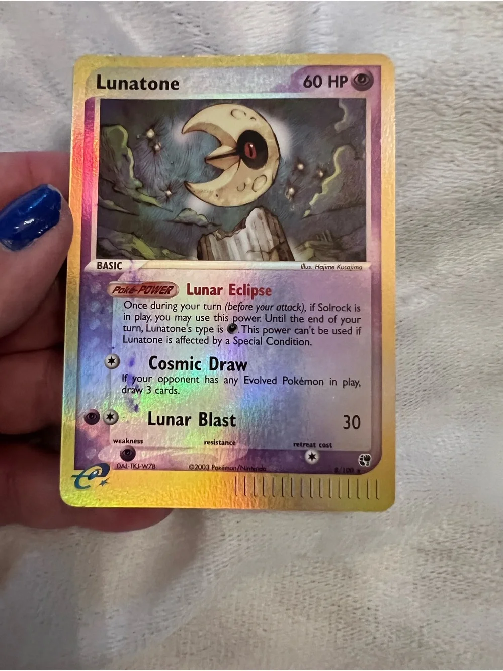 2003 RARE Lunatone Ex Sandstorm Reverse Holo 8/100 NM